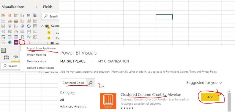 Get custom visual "Clustered Column Chart By Akvelon"