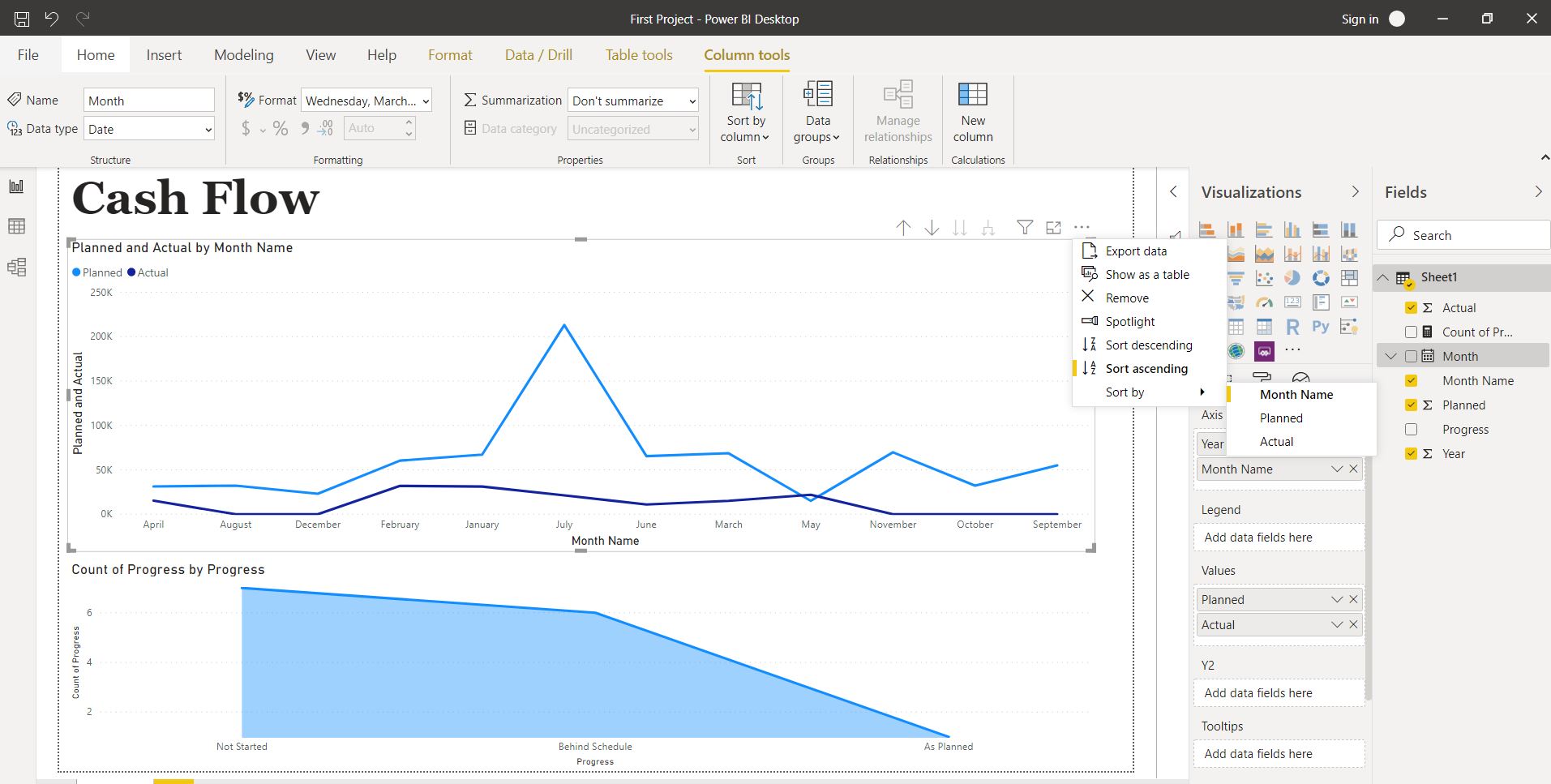 Solved: Best approach to build a month value line chart - Microsoft ...