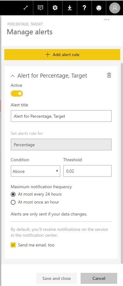 How do you set alerts on KPI card? Currently, Powe... - Microsoft ...