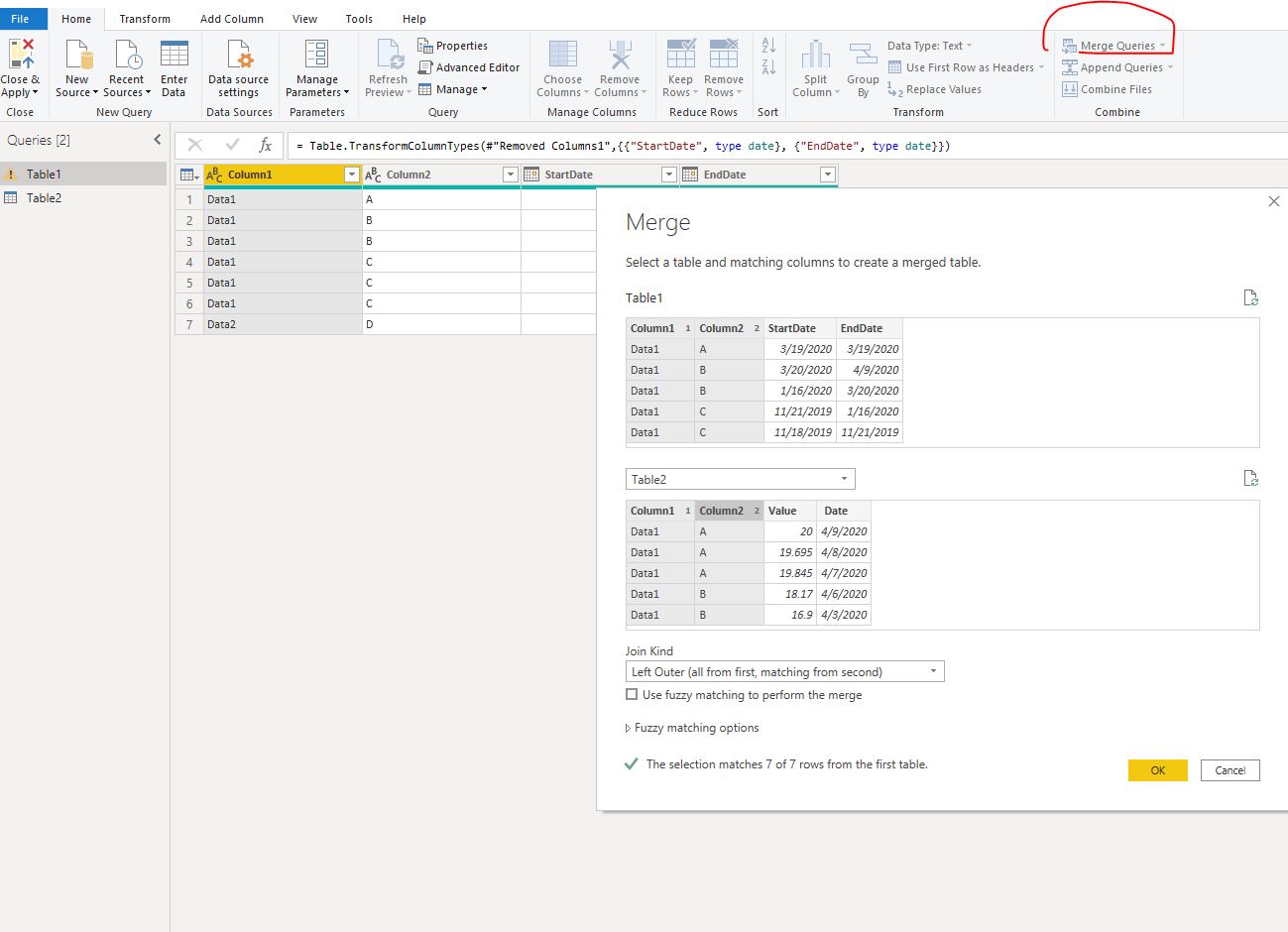 Solved: New column with max values from table 2 based on c ...