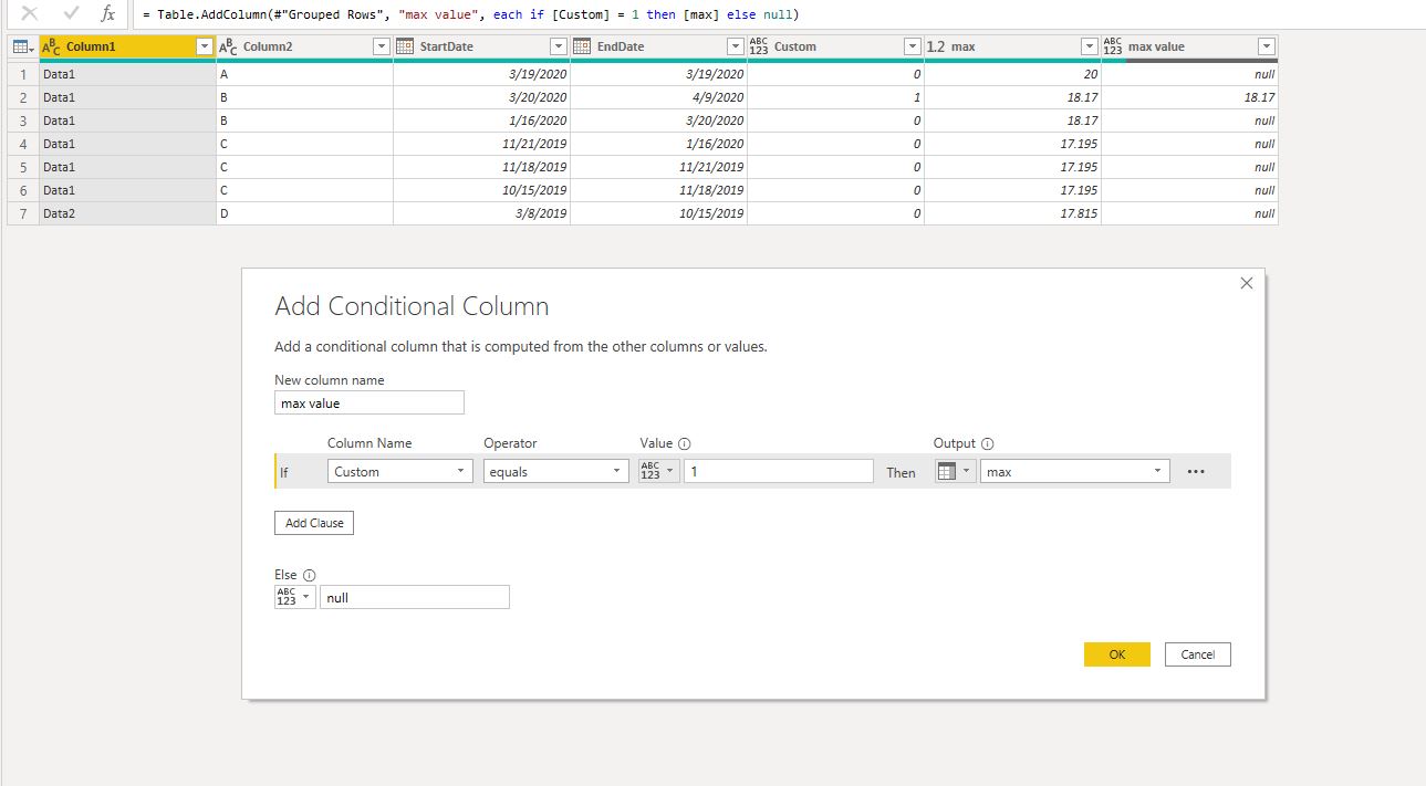 Solved: New column with max values from table 2 based on c ...