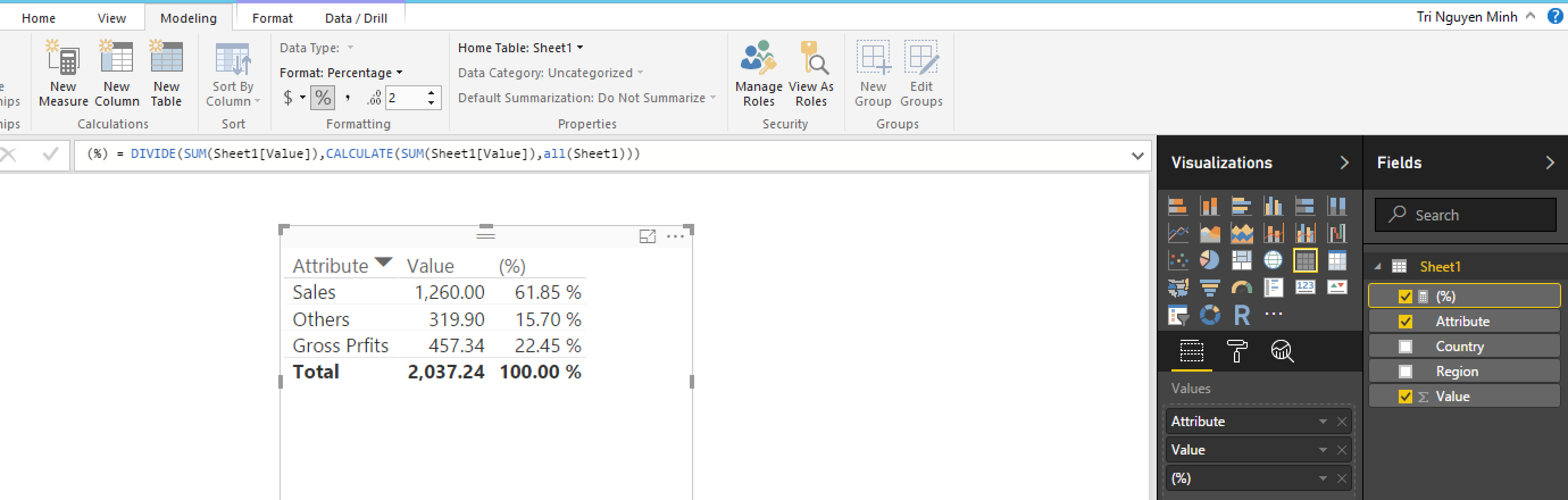 How to use a calculated measure in a matrix/table ... - Microsoft ...
