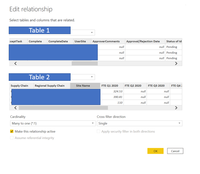 How to slice across two tables - Microsoft Fabric Community
