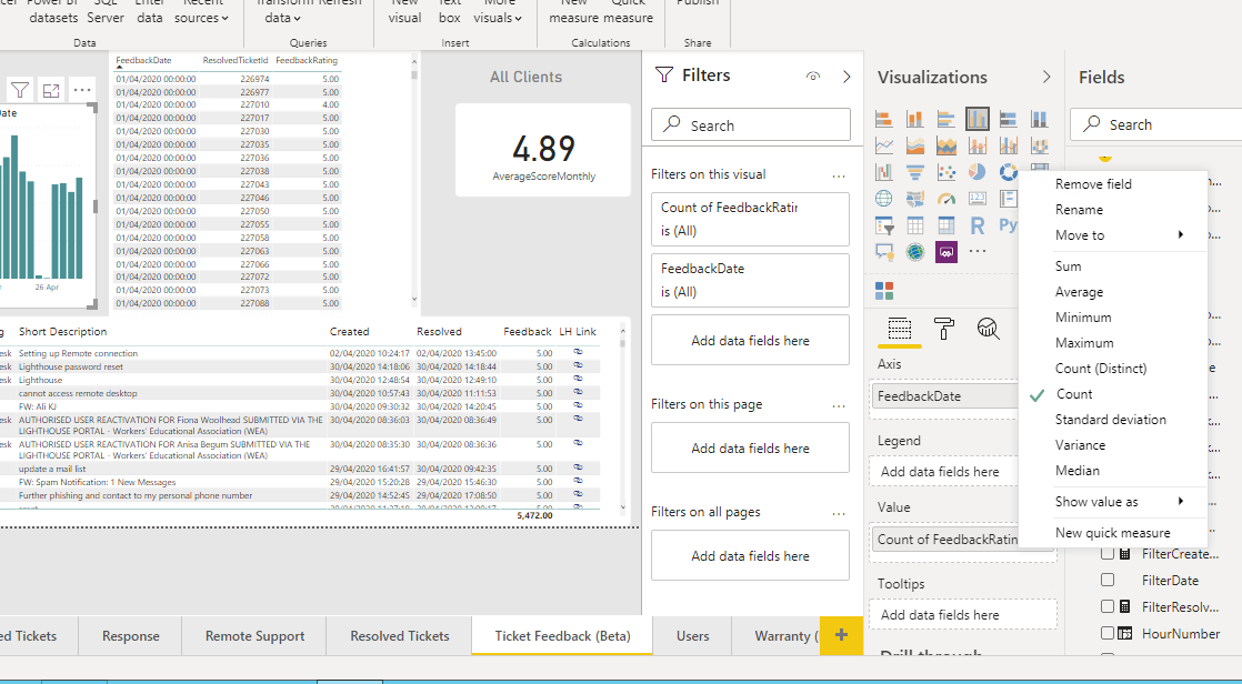 Value field missing don't summarize - Microsoft Fabric Community