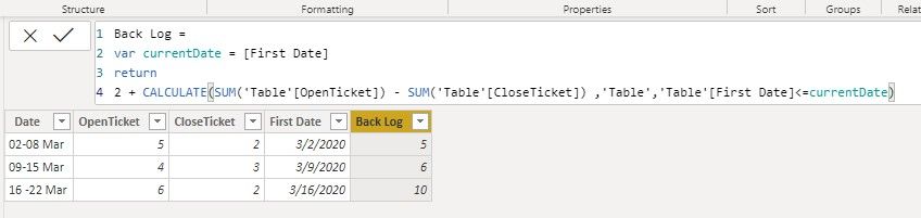 Solved: Creating the DAX formula to use the previous value ...