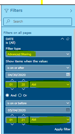 Solved: Date filter panels are not working at Report level ...