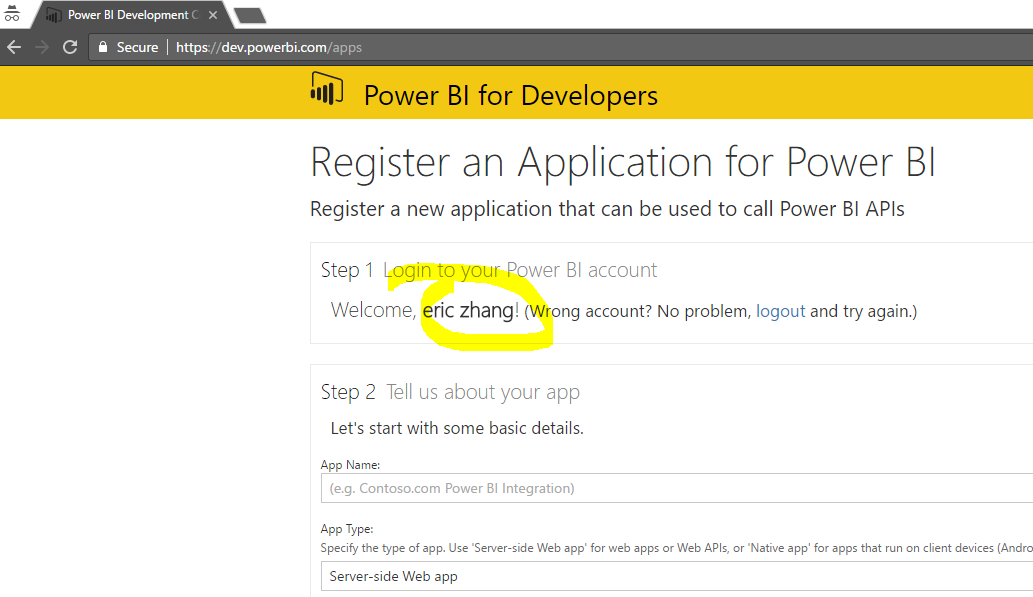 Register an Application for Power BI - Need more d... - Microsoft ...
