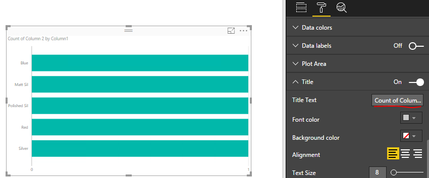 Changing value name in stack column chart - Microsoft Fabric Community