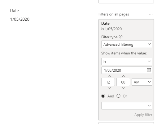 Problems with Advanced filter for dates - Microsoft Fabric Community