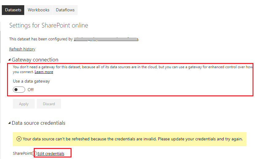Data Set not refreshing - Gateway issue - Microsoft Fabric Community