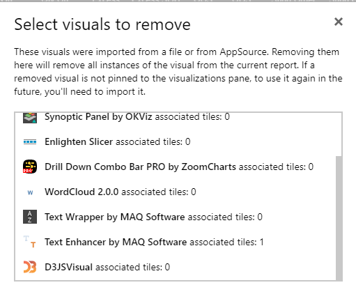 Unable to remove custom visual - Microsoft Fabric Community