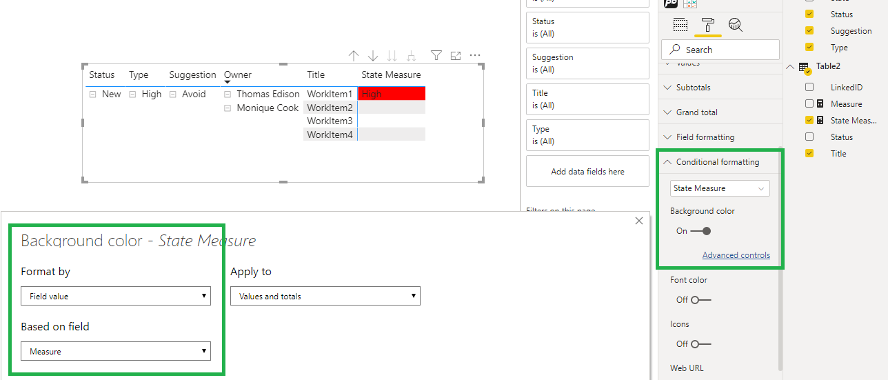 Solved: Display data in a table visual using two linked ta ...