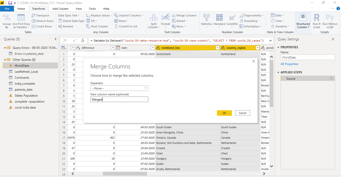 Solved: How to use the Merge Cells for columns in Power BI - Microsoft ...