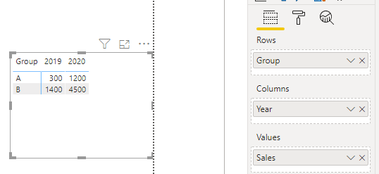 How to divide two columns (periods) on a matrix vi... - Microsoft ...