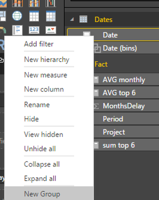 right click in your date column and choose new group