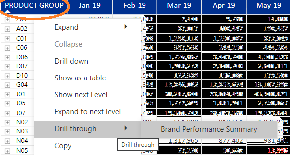 Solved: Drill through for only one column in Matrix - Microsoft Fabric ...
