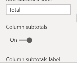 column subtotals not showing up in matrix visual - Microsoft Fabric ...