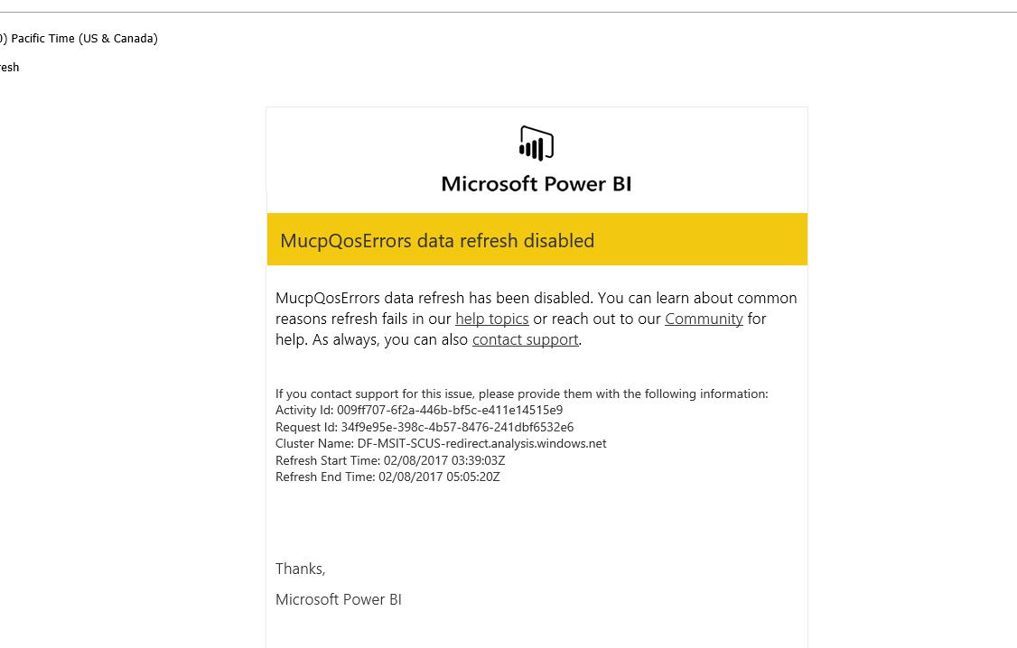 Power BI online scheduled refresh failures - Microsoft Fabric Community