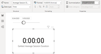As time. Only Summarization options are "Don't Summarize" and "Count"