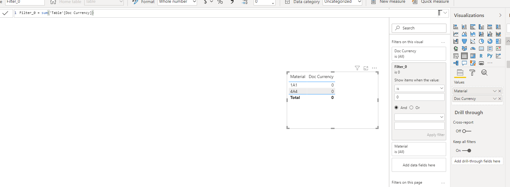 Display rows only equal to a specific sum amount - Microsoft Fabric ...