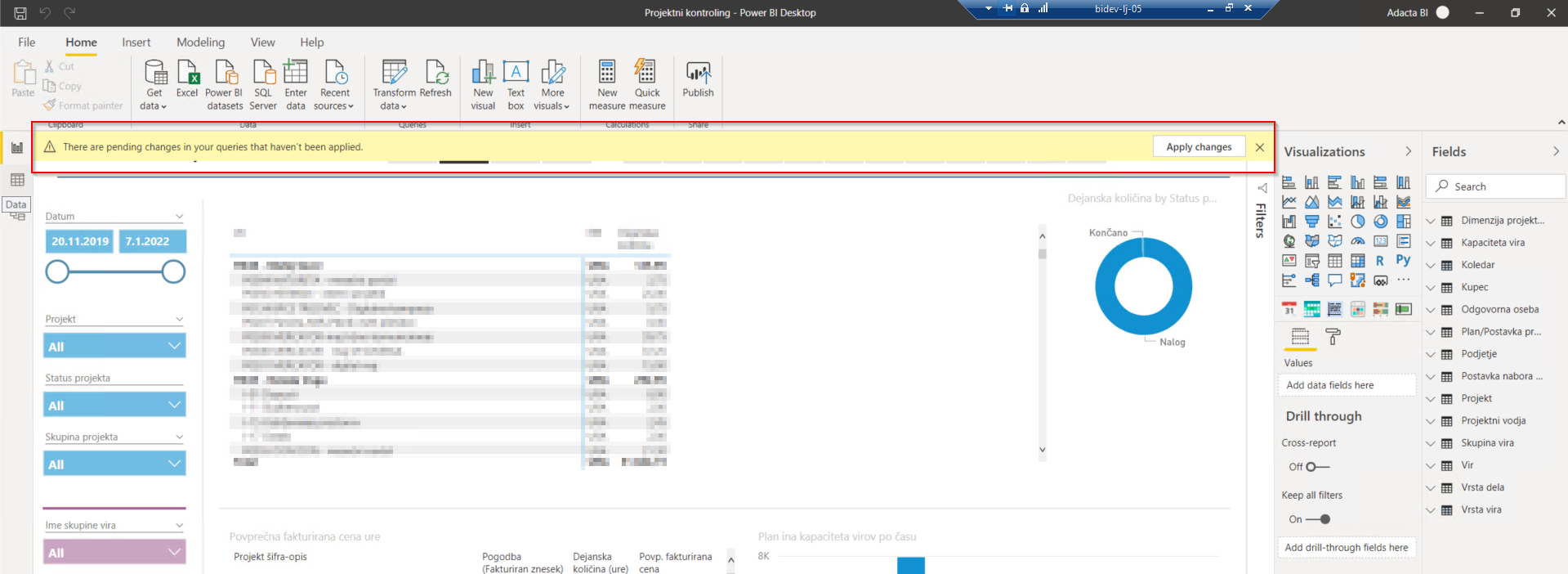 Refresh data - gives pending changes in queries - Microsoft Fabric ...