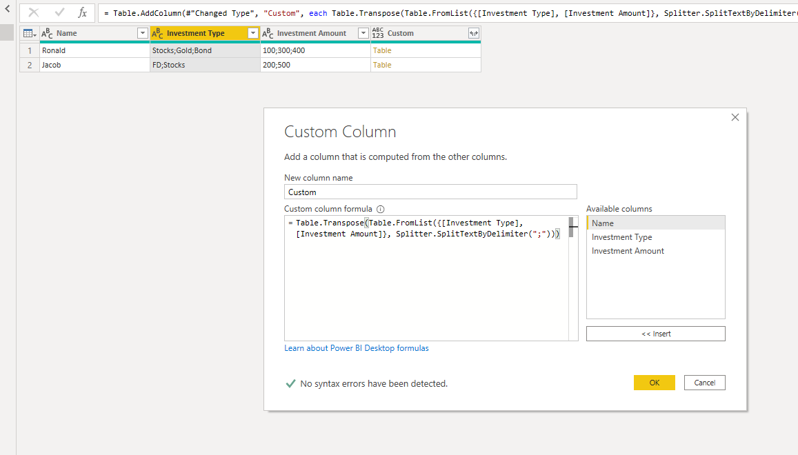 Solved: Split 2 multi-value columns by deliminator and tra ...