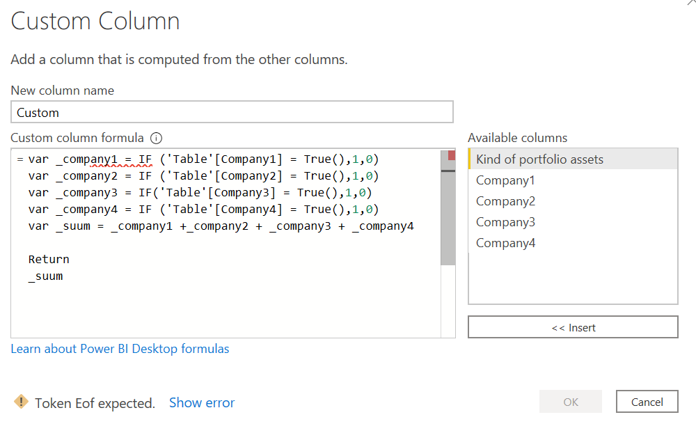 Solved: Add new column and count the frequency of a boolea ...