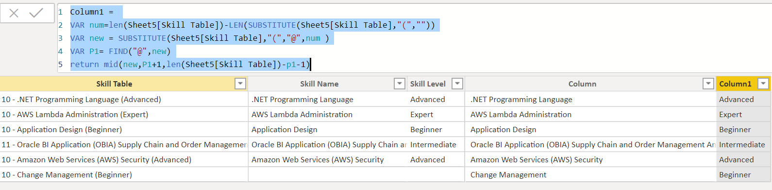 Solved: DAX Queries to split columns - Microsoft Fabric Community