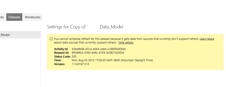 Why am I getting a Scheduled Data Refresh error in... - Microsoft ...