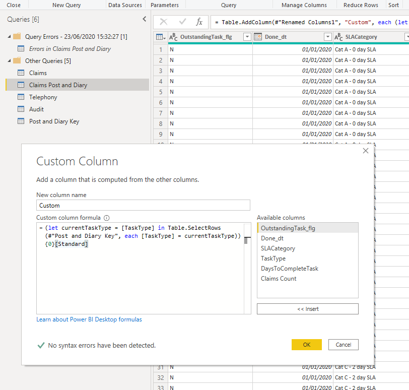 Solved: Custom Column Lookup Help - Microsoft Fabric Community