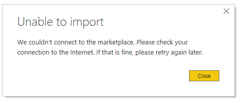 Couldn't connect to the marketplace! - Microsoft Fabric Community