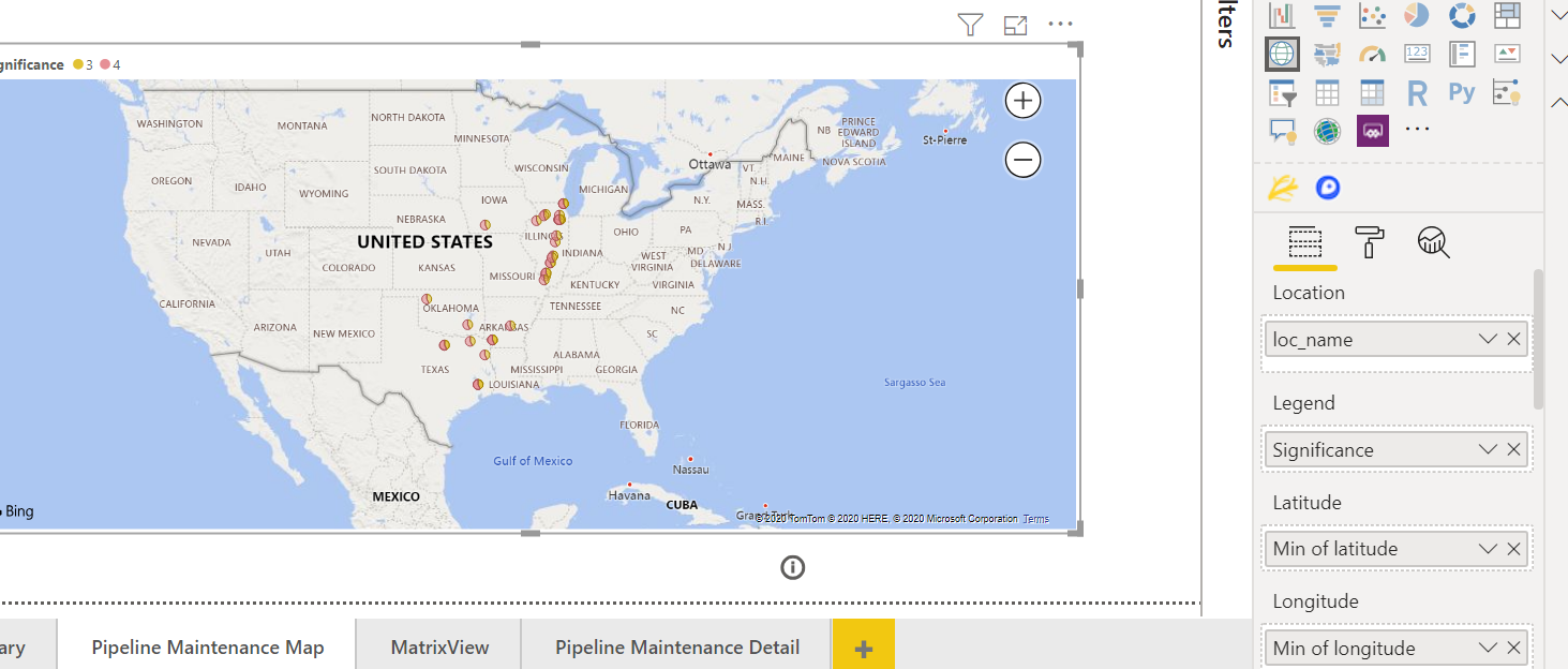 Map visuals: more data (bubbles) showing than expe... - Microsoft ...