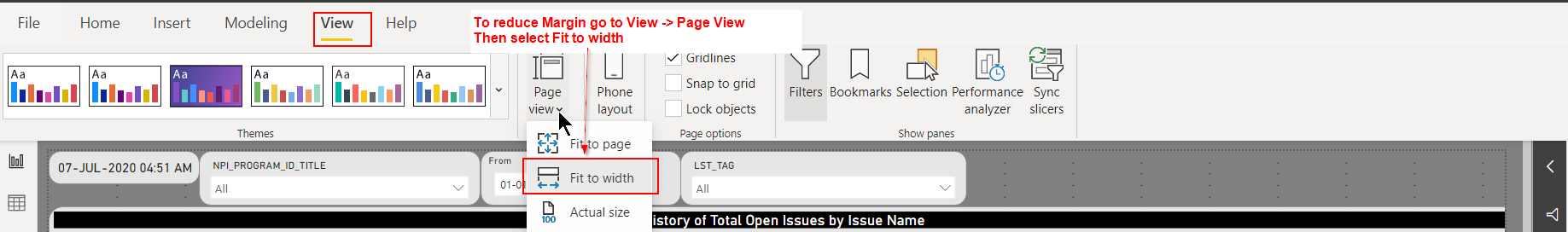 power bi embedded : remove extra padding on the le... - Microsoft ...