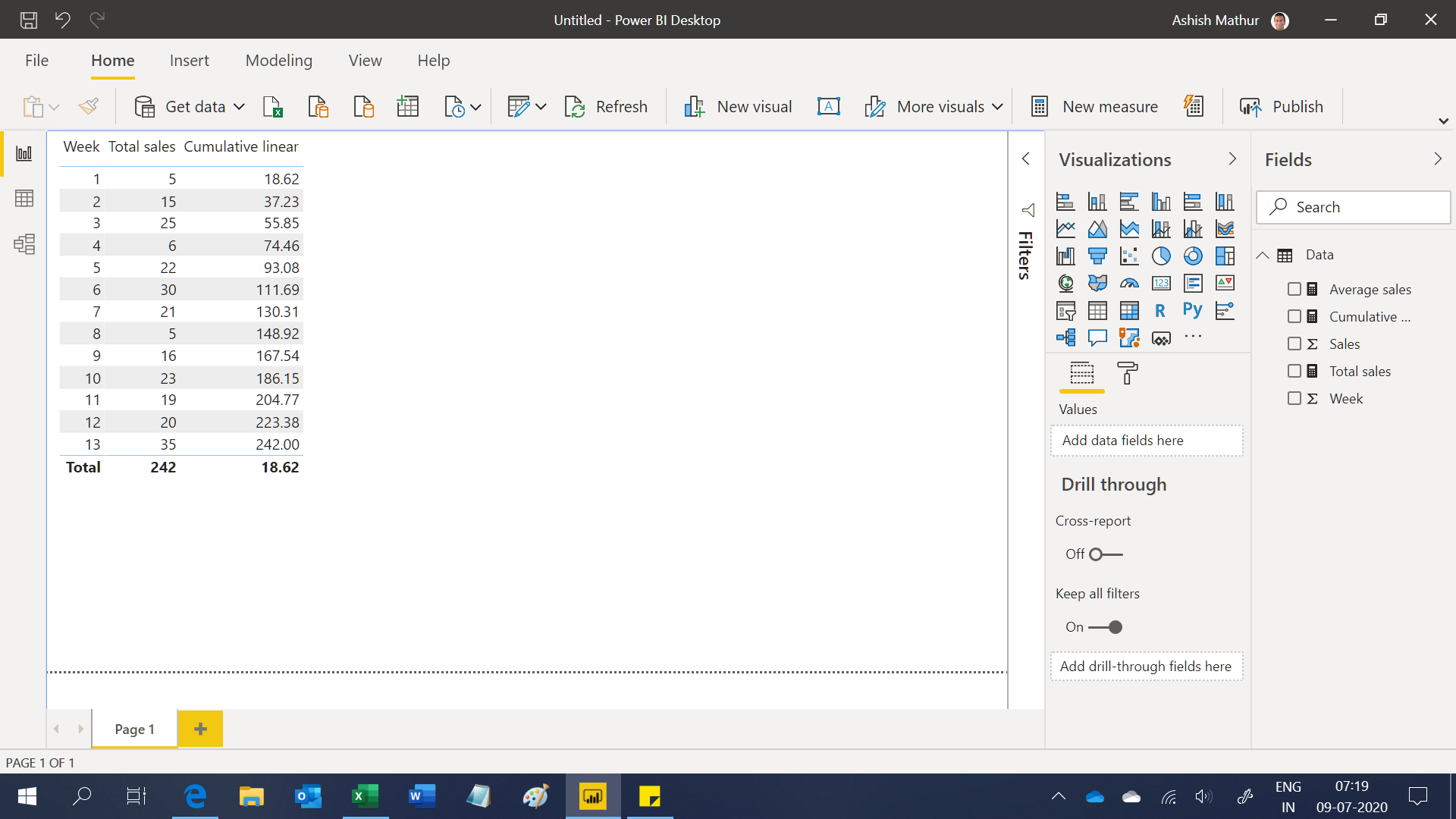 Create a formula for cumulative total - Microsoft Fabric Community