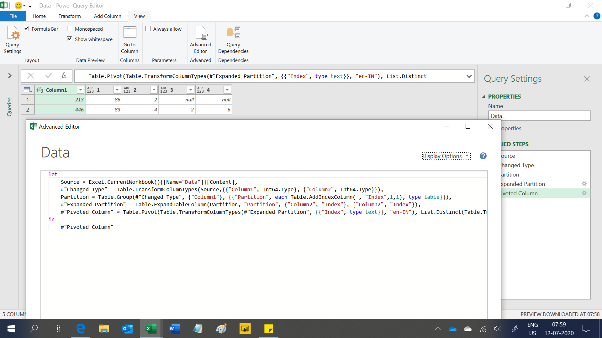 Solved: Transpose one column except first - Microsoft Fabric Community