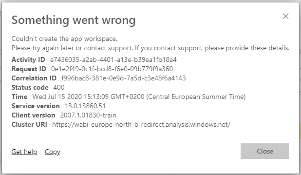 Can't create the new workspace or upgrade the clas... - Microsoft ...