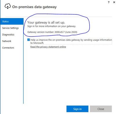 gateway status ok