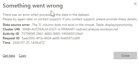 dataset refresh failure in Power BI Web where it ... - Microsoft Fabric ...