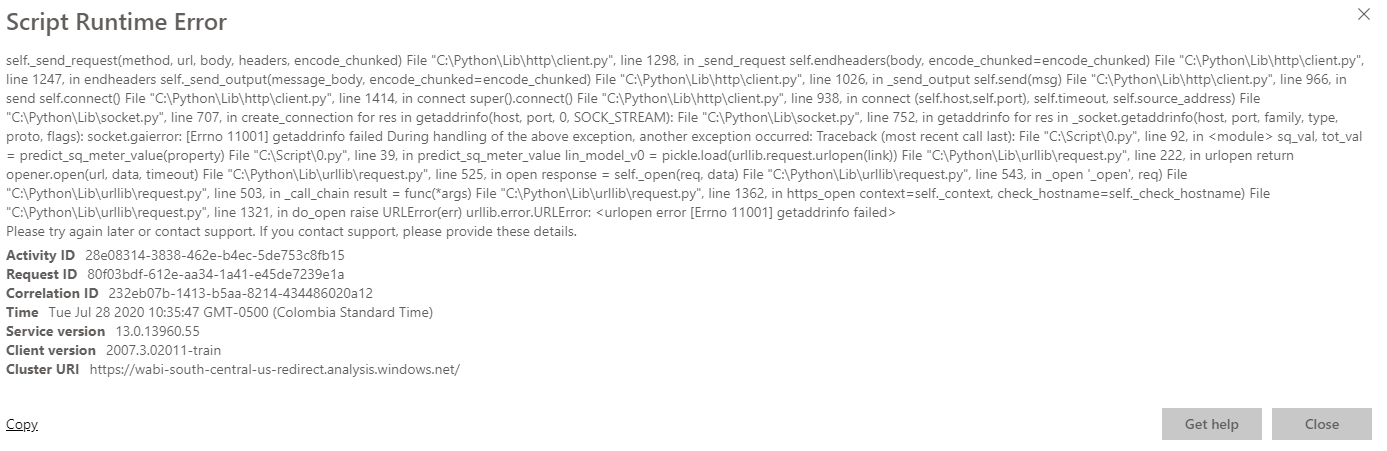 Python visual requieres to open a file in the serv... - Microsoft ...