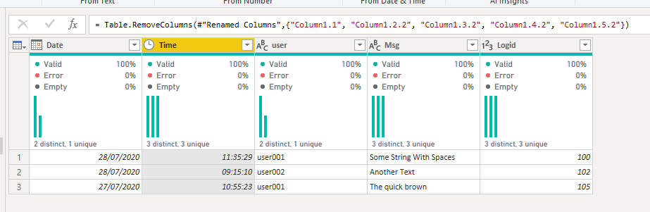 Solved: Column header and data in same row - Microsoft Fabric Community