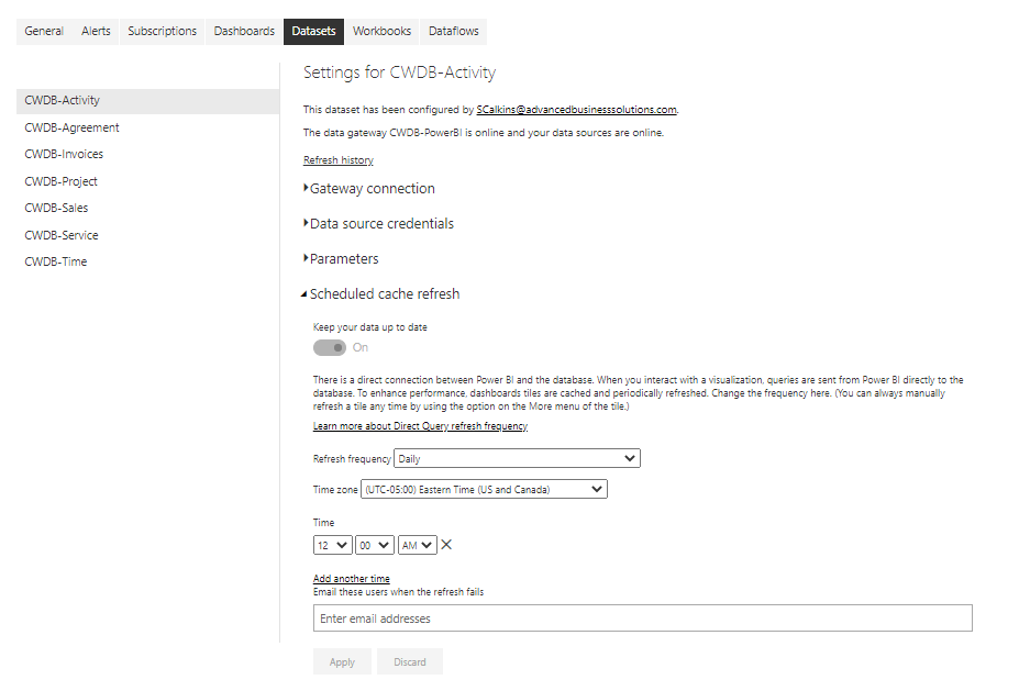 Datasets says refreshed in service, but data is no... - Microsoft ...