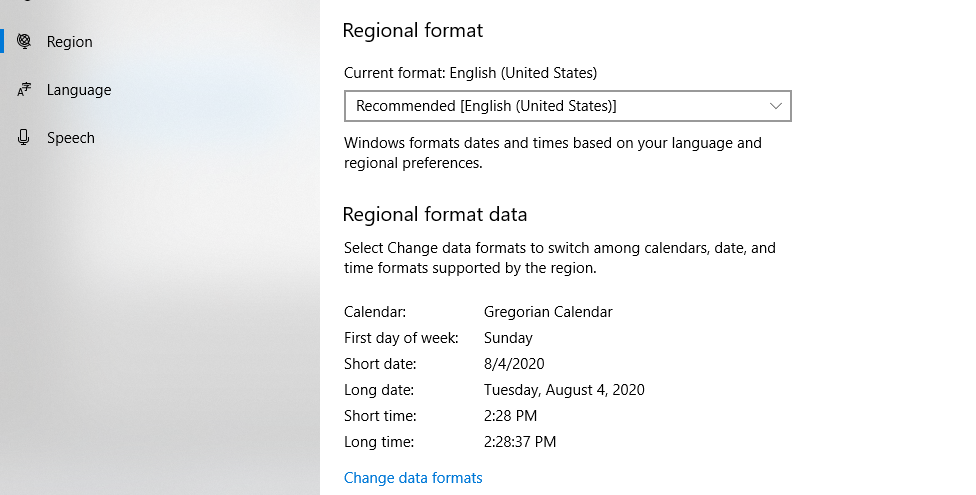 Change Data Format