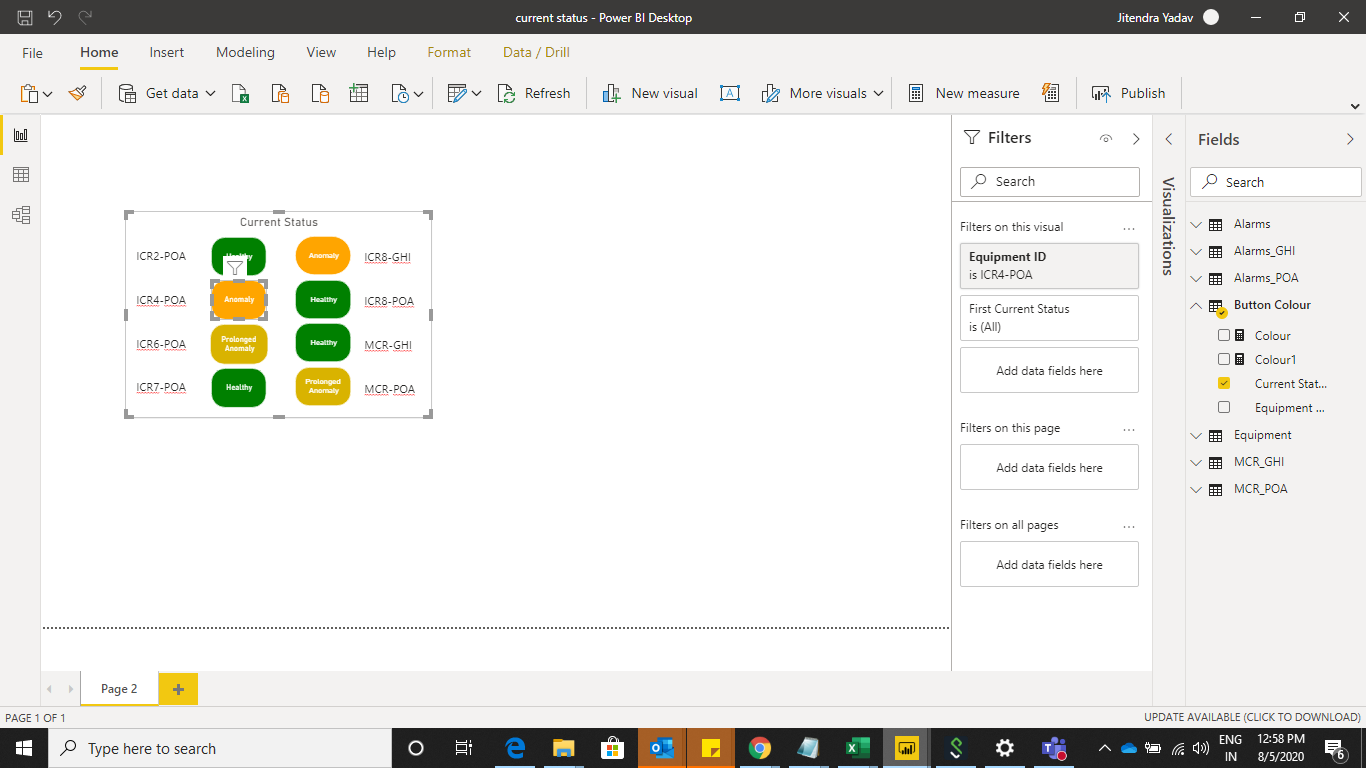 Fill button colour based on field value - Microsoft Fabric Community