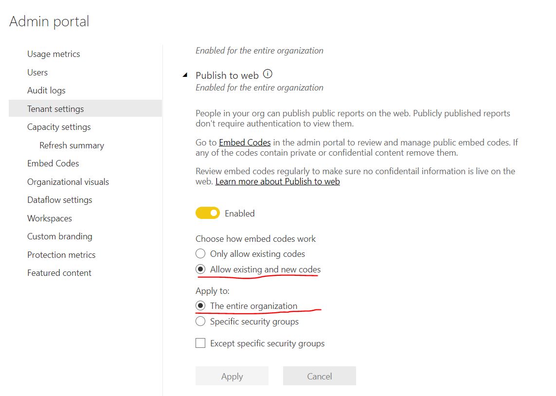Solved: Unable to publish to web - Microsoft Fabric Community