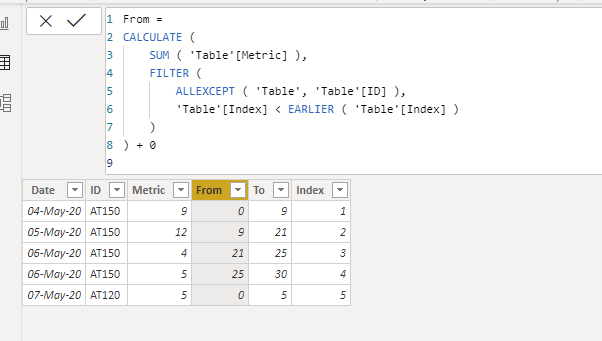 Solved: Previous row value formula - Microsoft Fabric Community