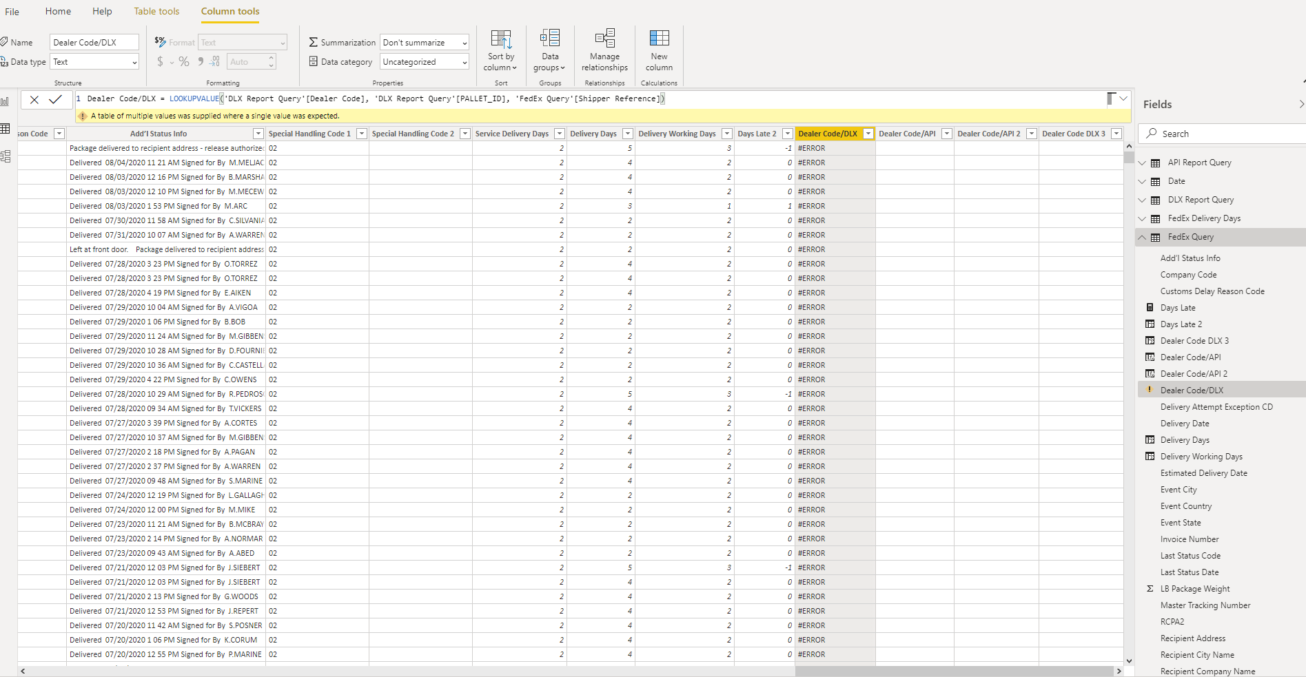 Lookupvalue value error - Microsoft Fabric Community