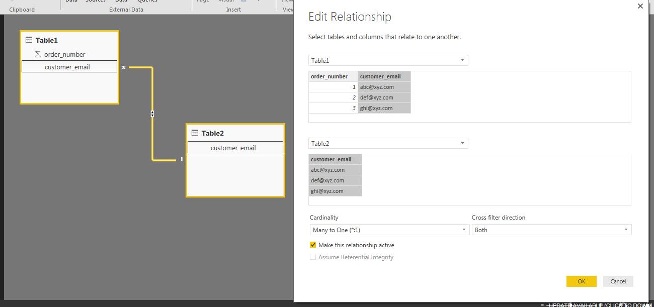 Unable to create relationships between tables - Microsoft Fabric Community