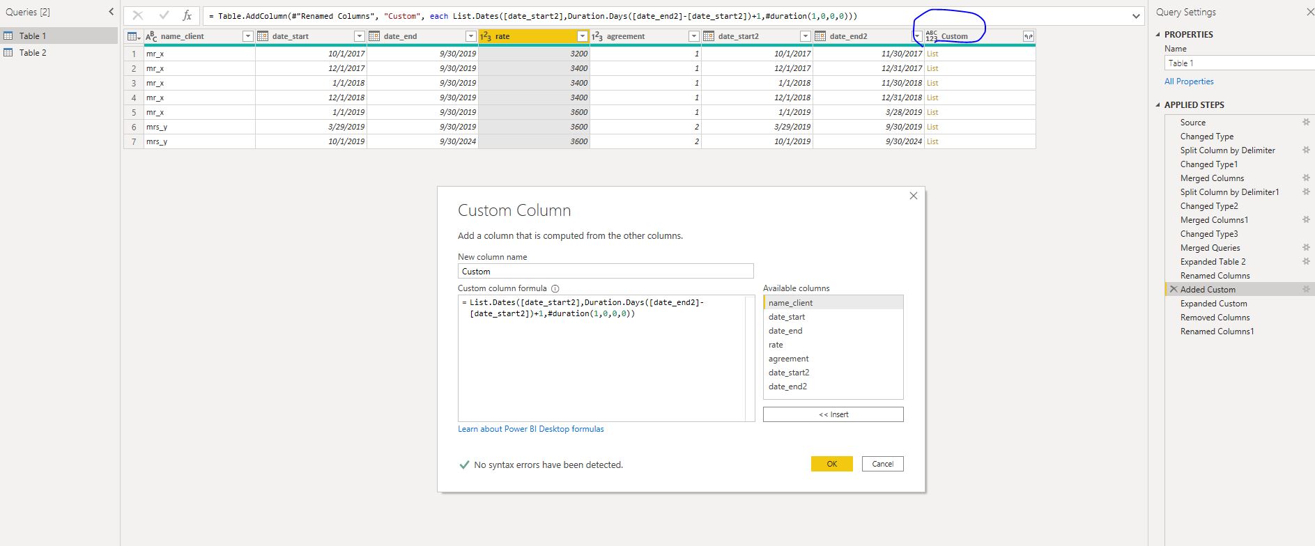 Solved: Start date & end date in custom column by day - Microsoft ...