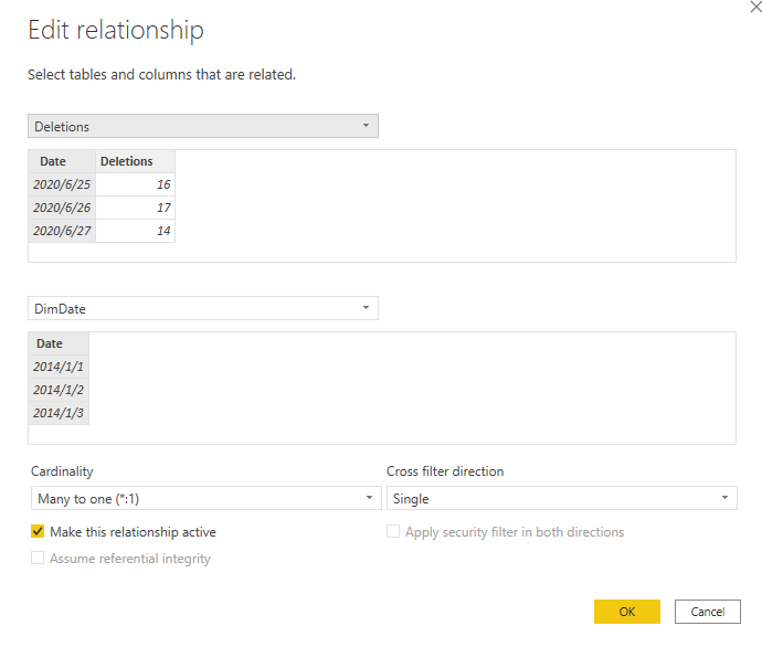 Solved: Measure using DIM date table error - Microsoft Fabric Community