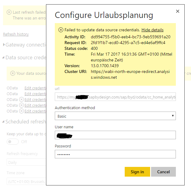 Solved: OData refresh problem in Power BI Service - Microsoft Fabric ...